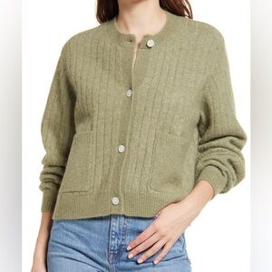 & Other Stories Sage Green Alpaca Cardigan